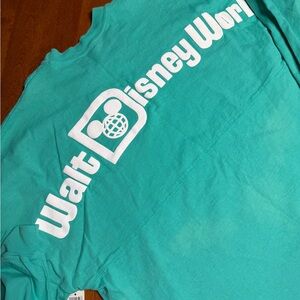 Walt Disney World Spirit Jersey Teal Long Sleeve Size Large Logo Tee